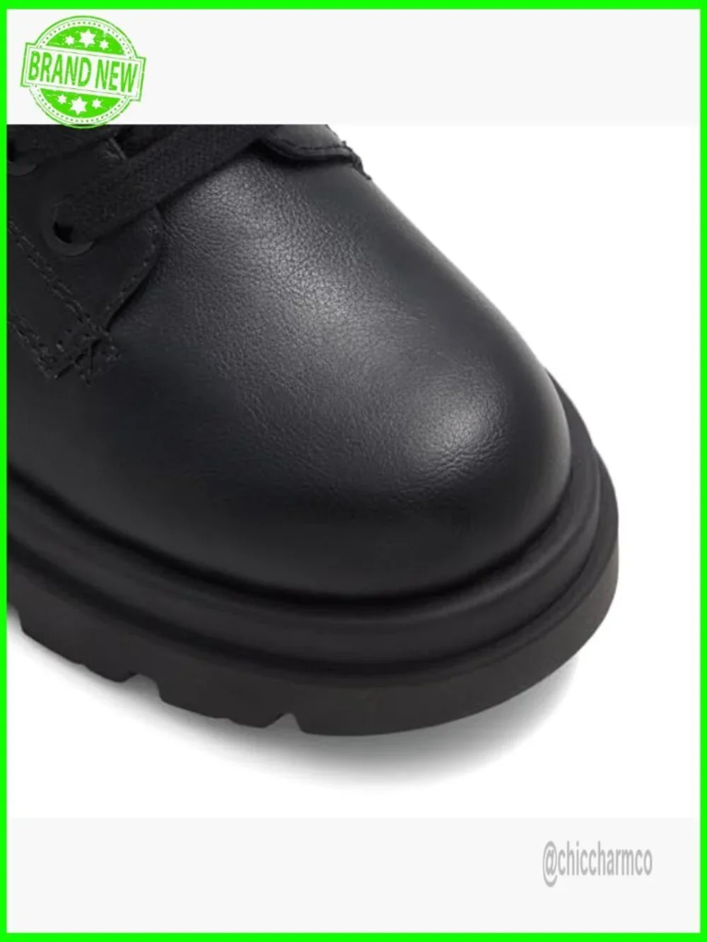 Chunky Combat Ankle Boots with Lug Sole and Zip Closure